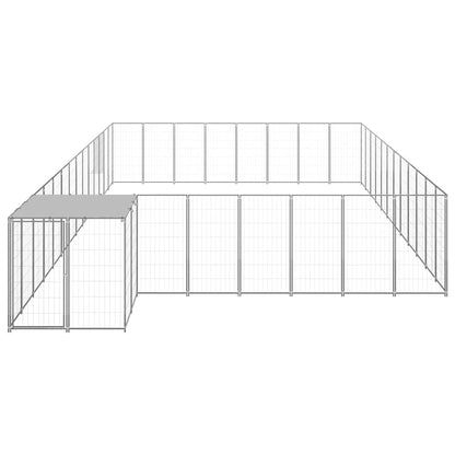 vidaXL Dog Kennel | Silver, Silver Grey | PE | Large | Dog Kennel | Rectangular 2