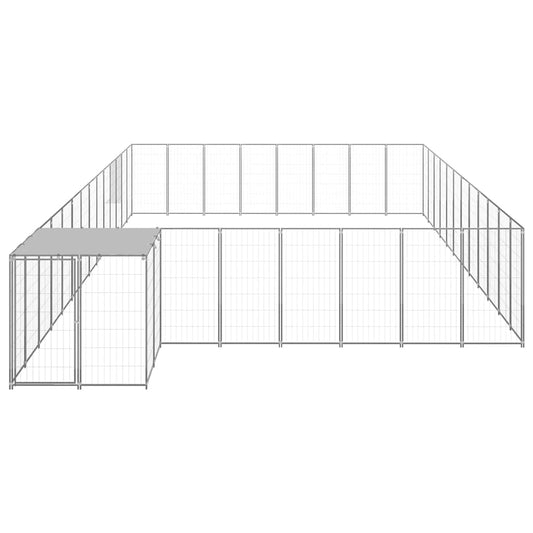 vidaXL Dog Kennel | Silver, Silver Grey | PE | Large | Dog Kennel | Rectangular 2