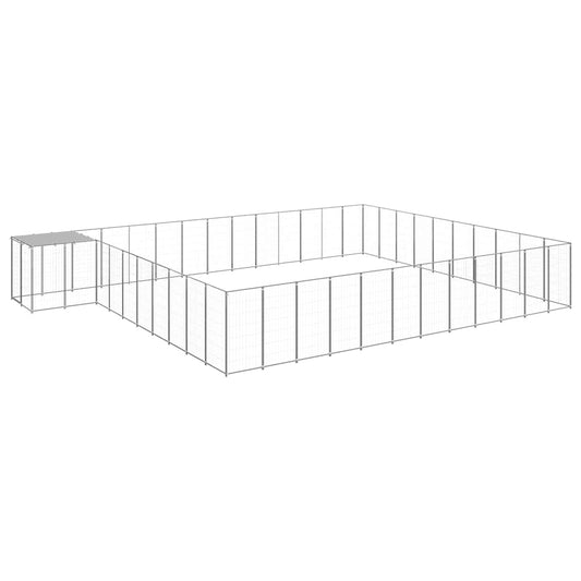 vidaXL Dog Kennel | Silver | Coated Steel | Large | Durable | Dog Kennel 2