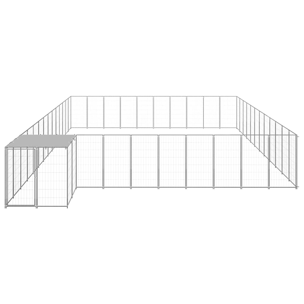 vidaXL Dog Kennel | Silver | Coated Steel | Large | Durable | Dog Kennel 3