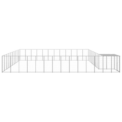 vidaXL Dog Kennel | Silver | Coated Steel | Large | Durable | Dog Kennel 4