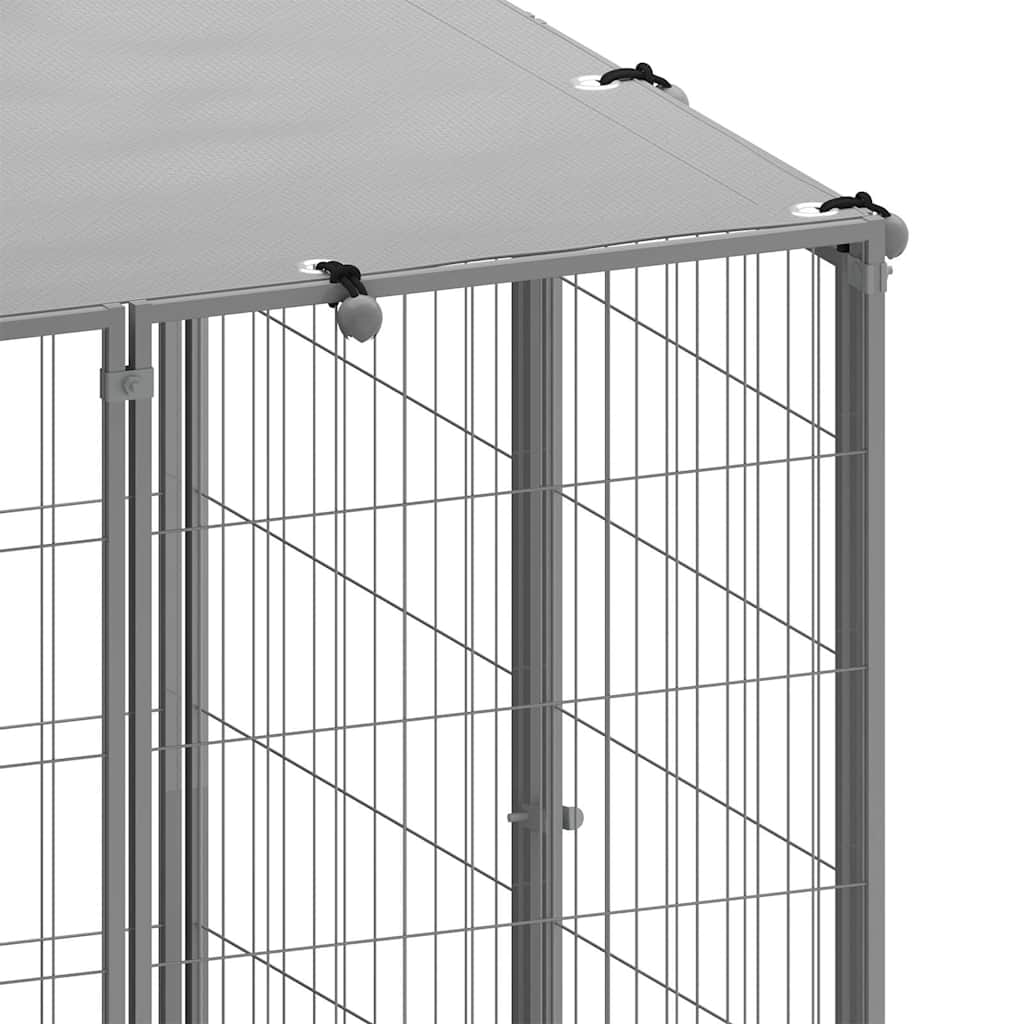 vidaXL Dog Kennel | Silver | Coated Steel | Large | Durable | Dog Kennel 6