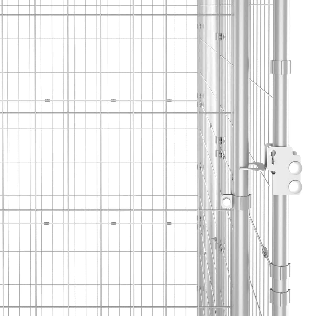 vidaXL Dog Kennel | Silver | Galvanised Steel | 12.1 m² | Durable | Dog Kennel 5