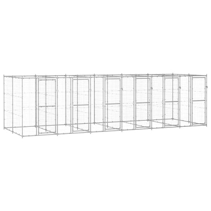 vidaXL Outdoor Dog Kennel Galvanised Steel 14,52 m² 1