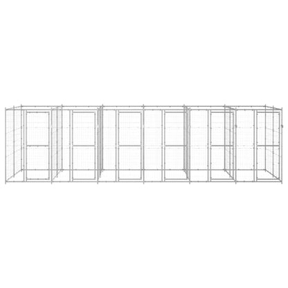 vidaXL Outdoor Dog Kennel Galvanised Steel 14,52 m² 2
