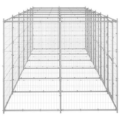 vidaXL Outdoor Dog Kennel Galvanised Steel 14,52 m² 3