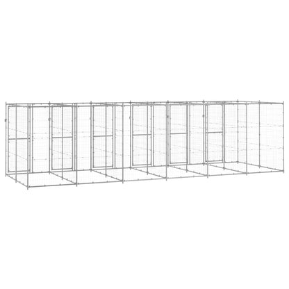 vidaXL Outdoor Dog Kennel Galvanised Steel 14,52 m² 4