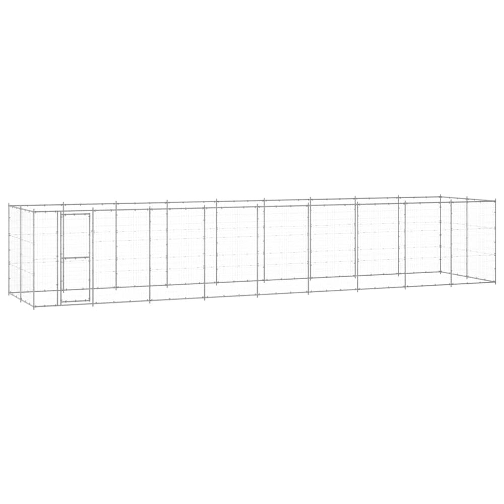 vidaXL Dog Kennel | Silver | Galvanised steel | Large | Durable