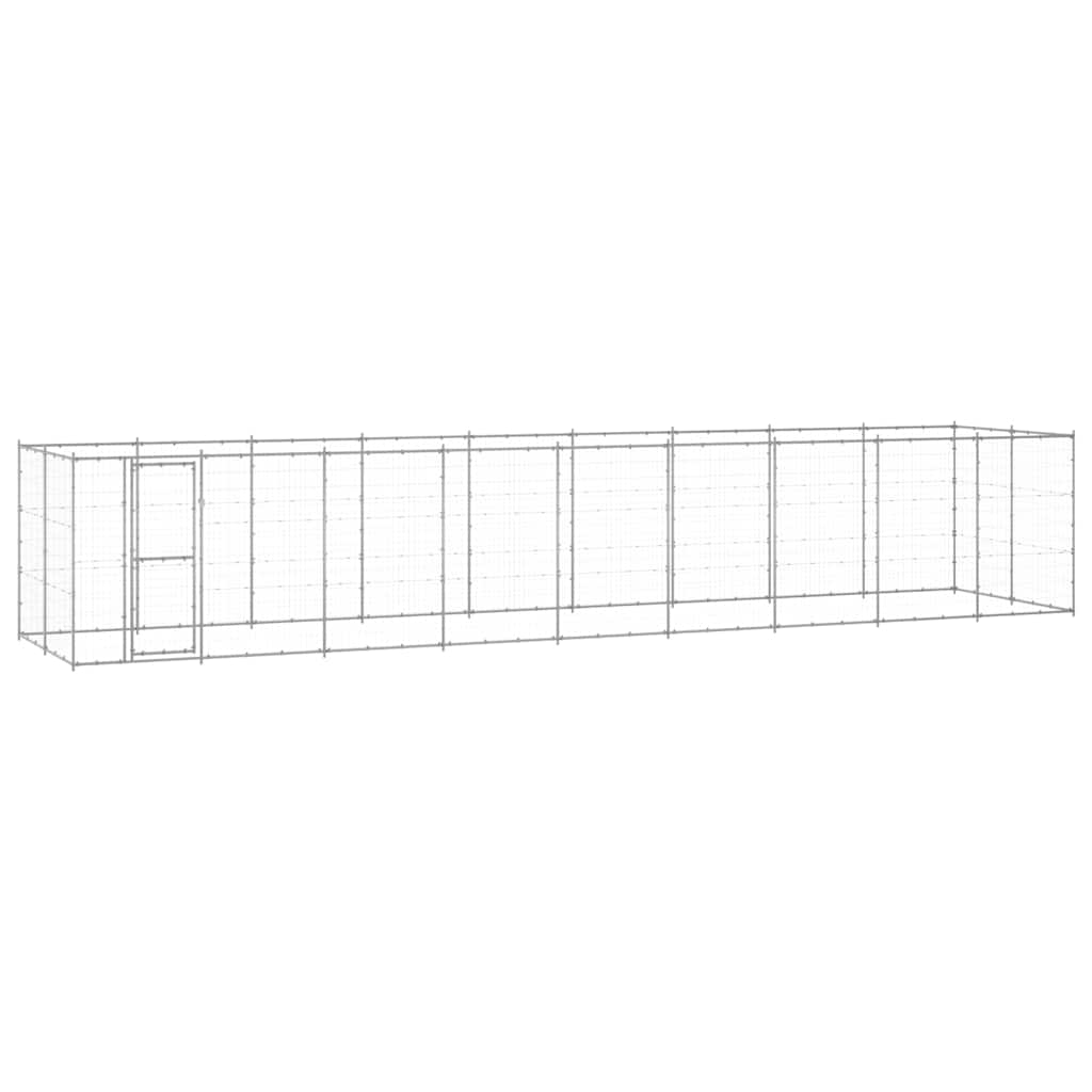 vidaXL Dog Kennel | Silver | Galvanised steel | Large | Durable 1