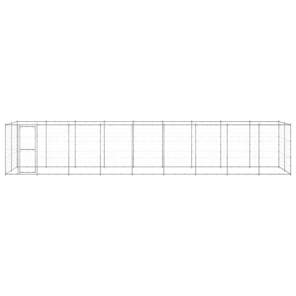vidaXL Dog Kennel | Silver | Galvanised steel | Large | Durable 2