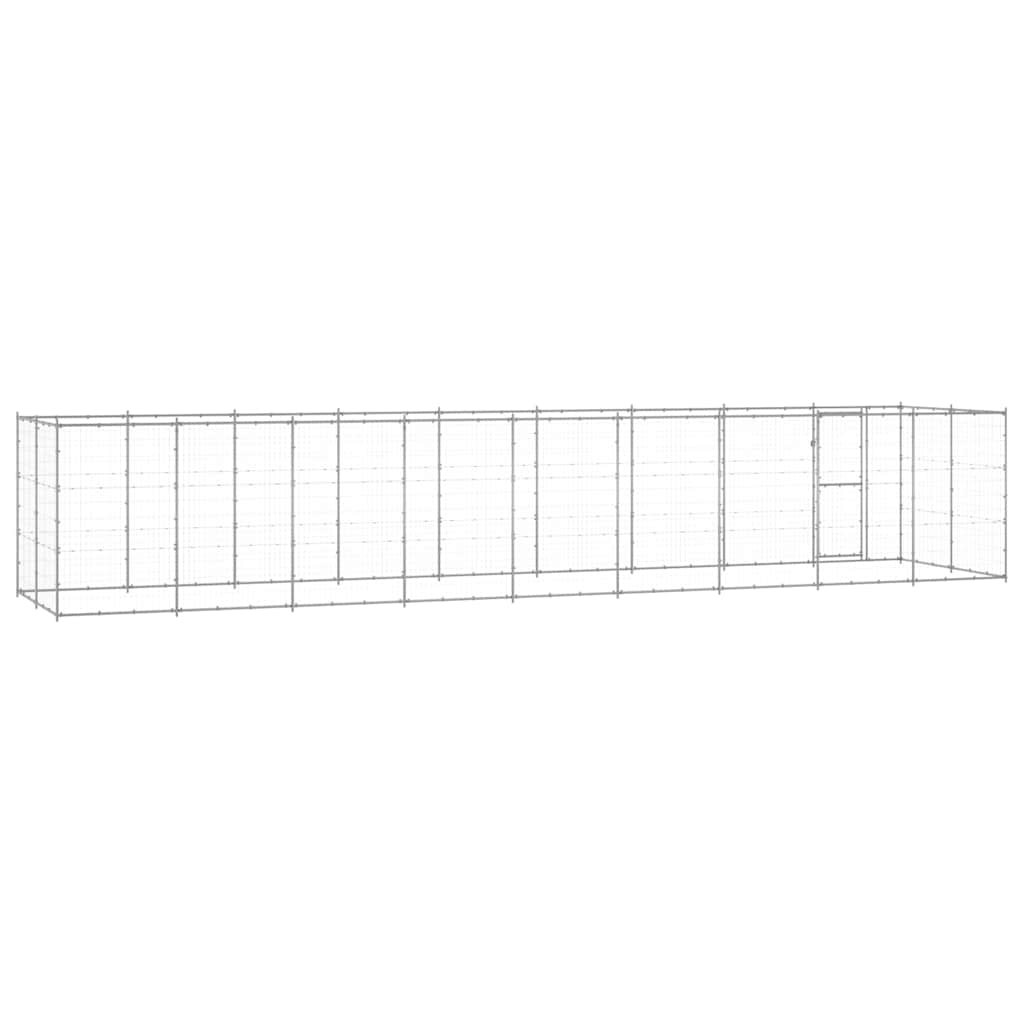 vidaXL Dog Kennel | Silver | Galvanised steel | Large | Durable 4