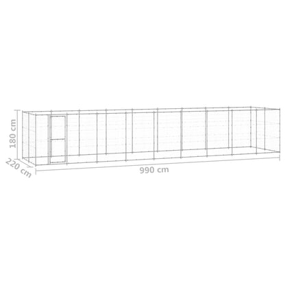 vidaXL Dog Kennel | Silver | Galvanised steel | Large | Durable 6