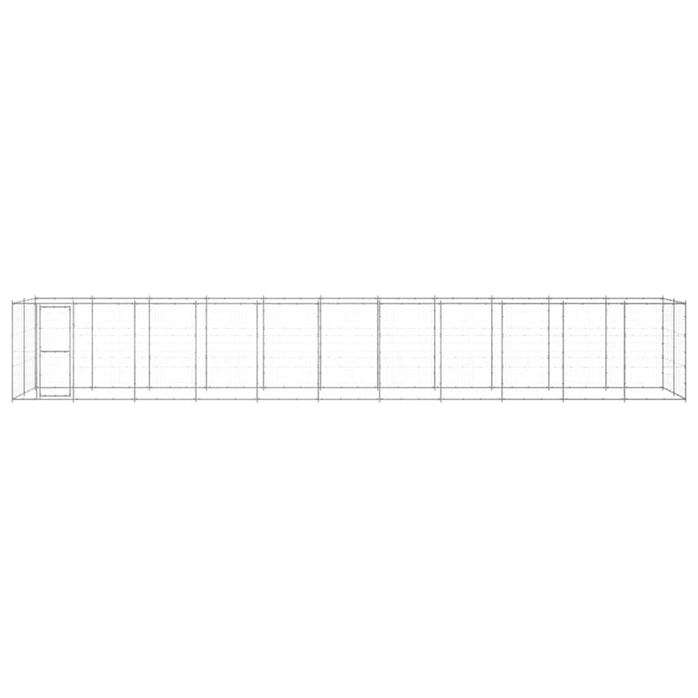vidaXL Outdoor Dog Kennel Galvanised Steel 26,62 m²
