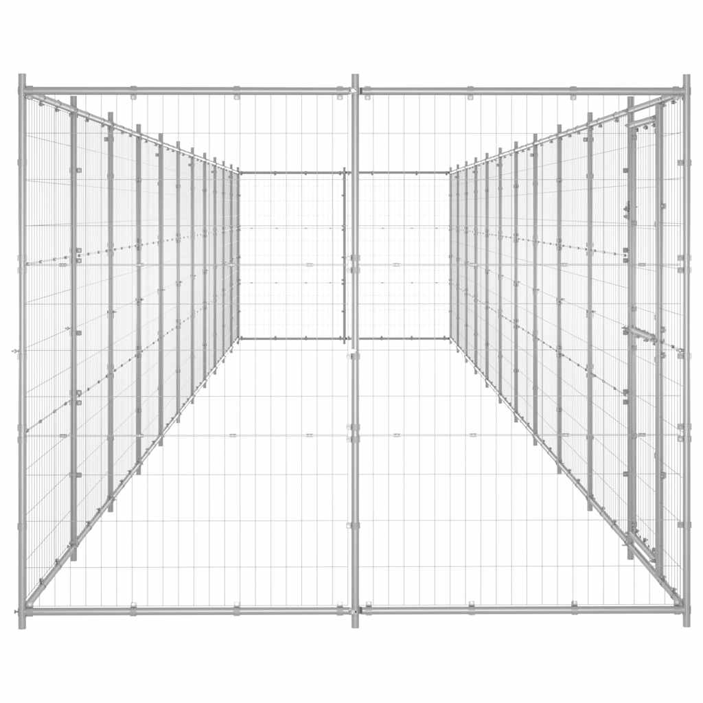 vidaXL Outdoor Dog Kennel Galvanised Steel 26,62 m² 3