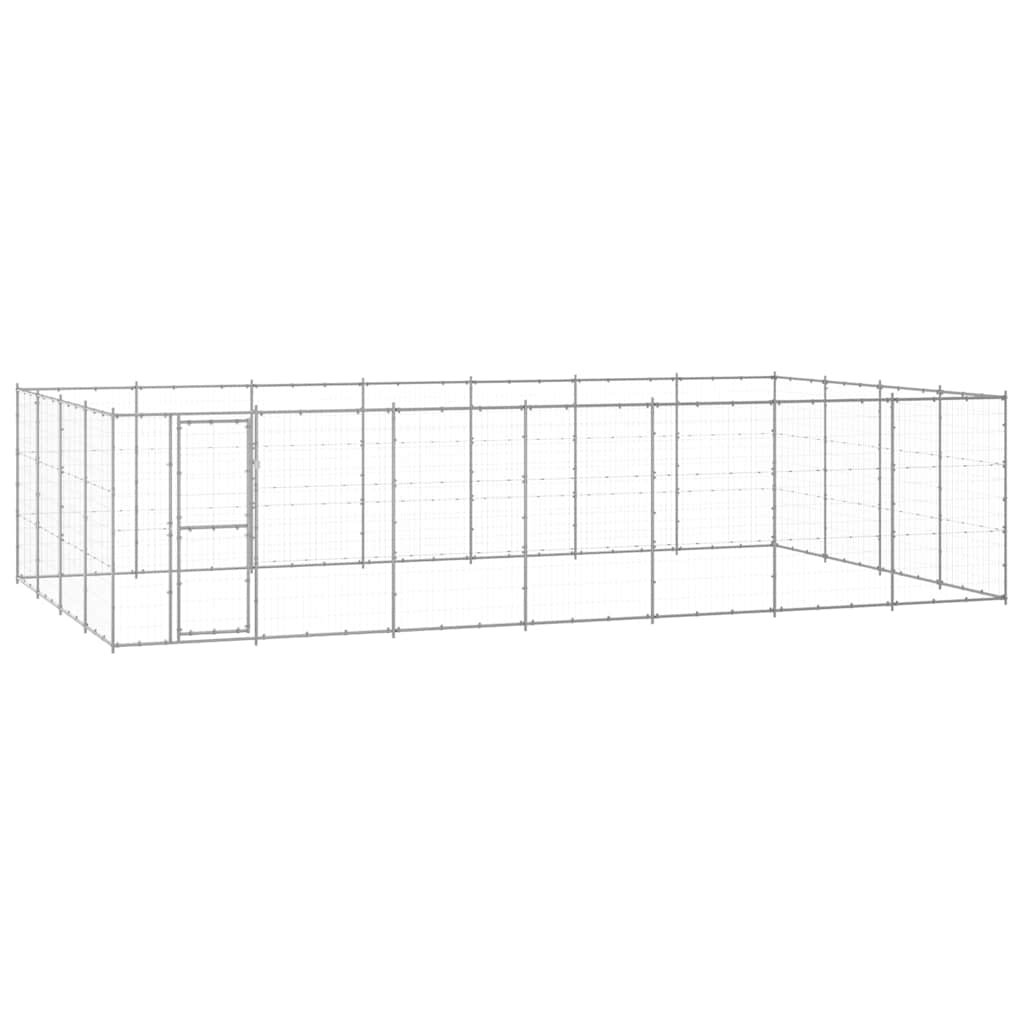 vidaXL Dog Kennel | Silver | Galvanised Steel | 33.88 m² | Durable 1