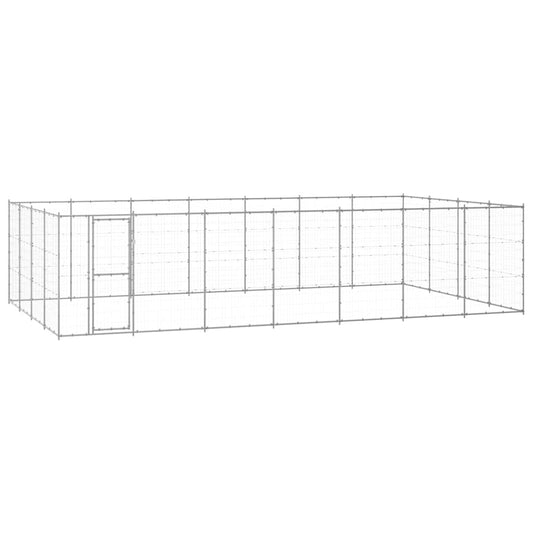 vidaXL Dog Kennel | Silver | Galvanised Steel | 33.88 m² | Durable 1
