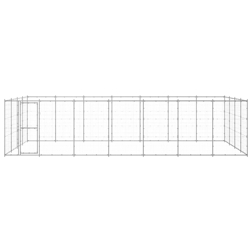 vidaXL Dog Kennel | Silver | Galvanised Steel | 33.88 m² | Durable 2