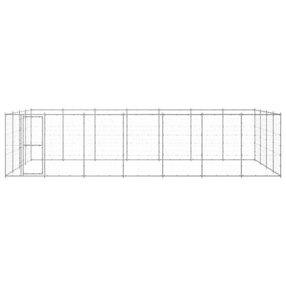 vidaXL Dog Kennel | Silver | Galvanised Steel | 33.88 m² | Durable 2