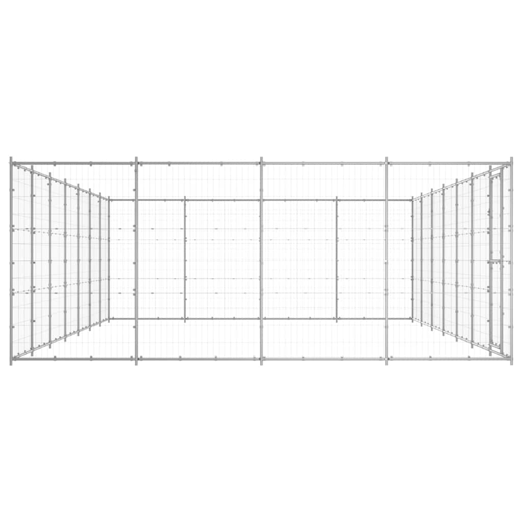 vidaXL Dog Kennel | Silver | Galvanised Steel | 33.88 m² | Durable 3