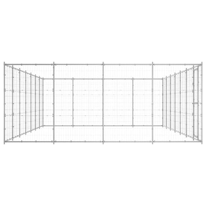 vidaXL Dog Kennel | Silver | Galvanised Steel | 33.88 m² | Durable 3