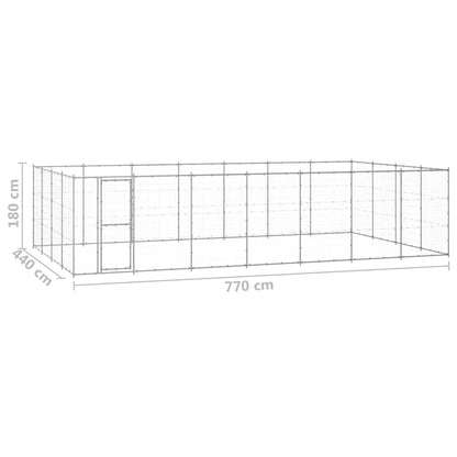 vidaXL Dog Kennel | Silver | Galvanised Steel | 33.88 m² | Durable 6
