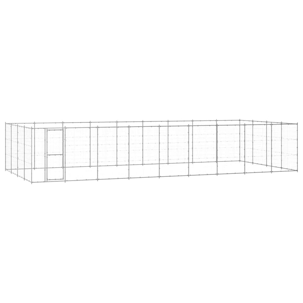 vidaXL Outdoor Dog Kennel Galvanised Steel 43,56 m²