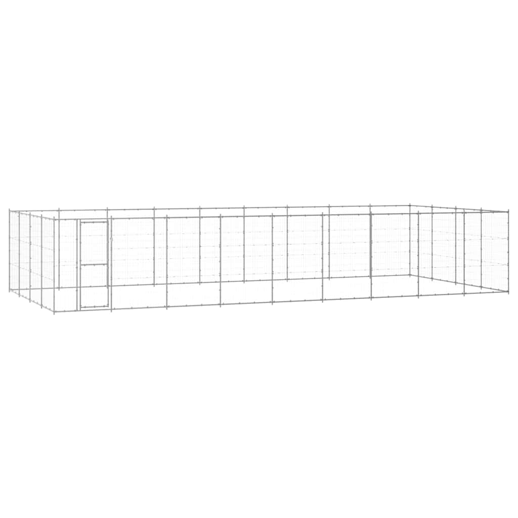 vidaXL Outdoor Dog Kennel Galvanised Steel 43,56 m² 1