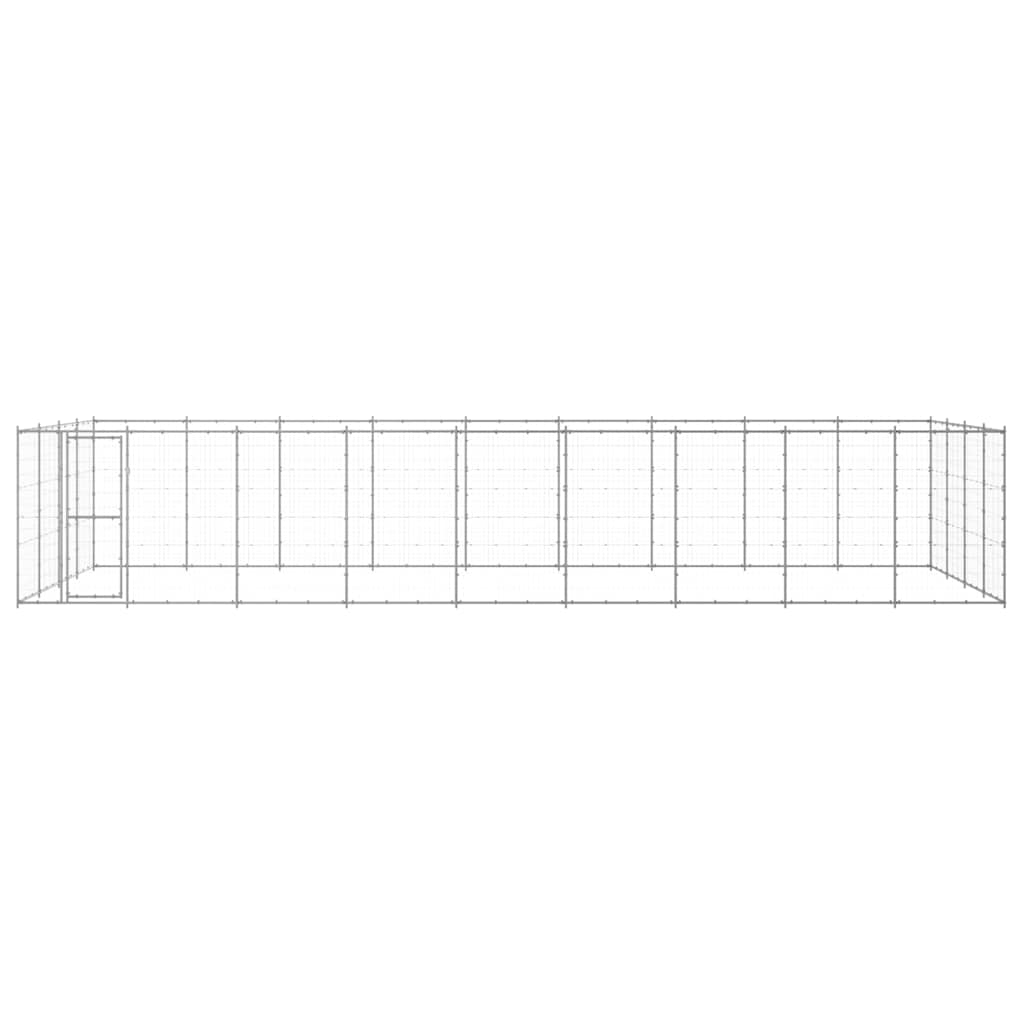 vidaXL Outdoor Dog Kennel Galvanised Steel 43,56 m² 2