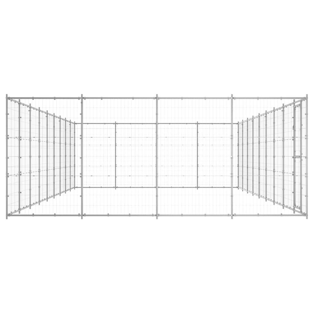 vidaXL Outdoor Dog Kennel Galvanised Steel 43,56 m² 3