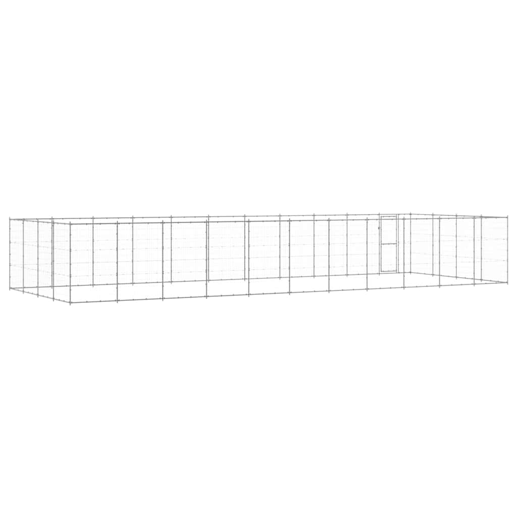 vidaXL Outdoor Dog Kennel Galvanised Steel 43,56 m² 4