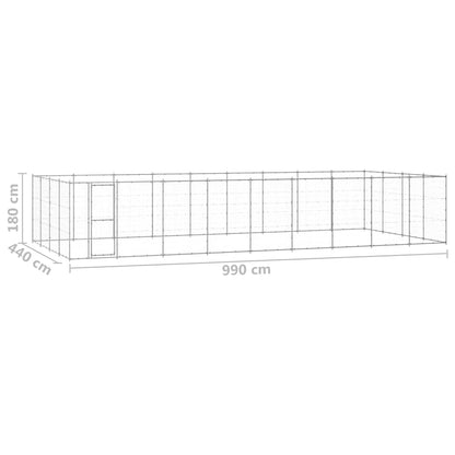 vidaXL Outdoor Dog Kennel Galvanised Steel 43,56 m² 6