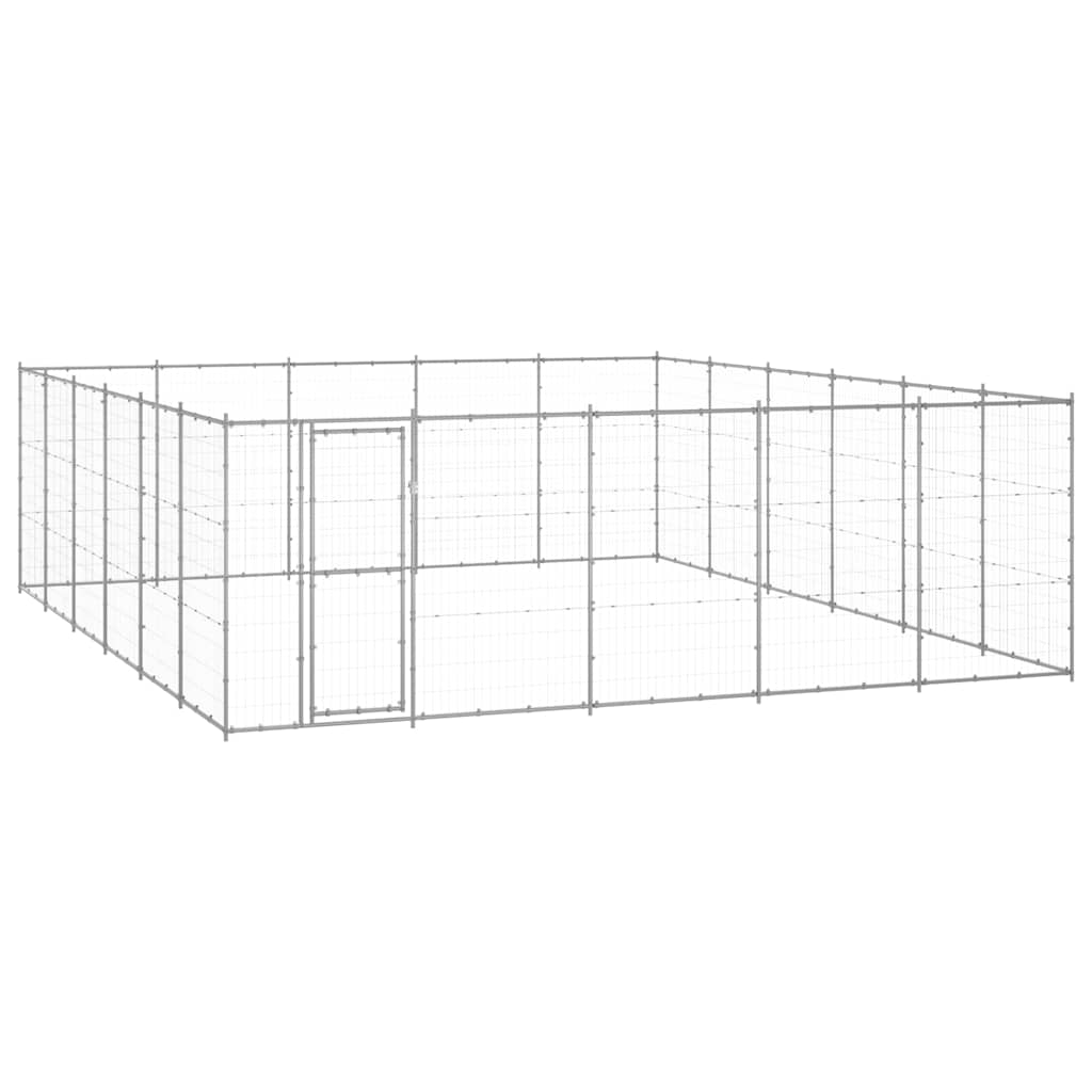 vidaXL Dog Kennel | Silver | Galvanised steel | 36.3 m² | Durable | Dog Kennel 1