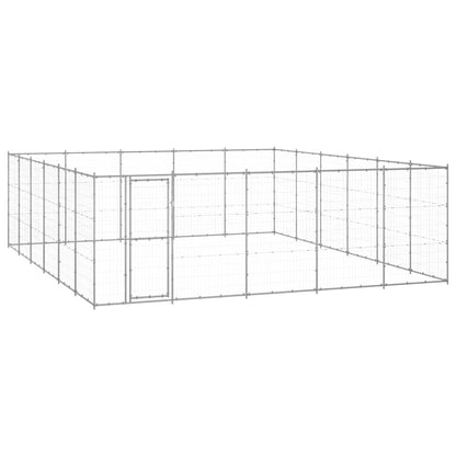 vidaXL Dog Kennel | Silver | Galvanised steel | 36.3 m² | Durable | Dog Kennel 1