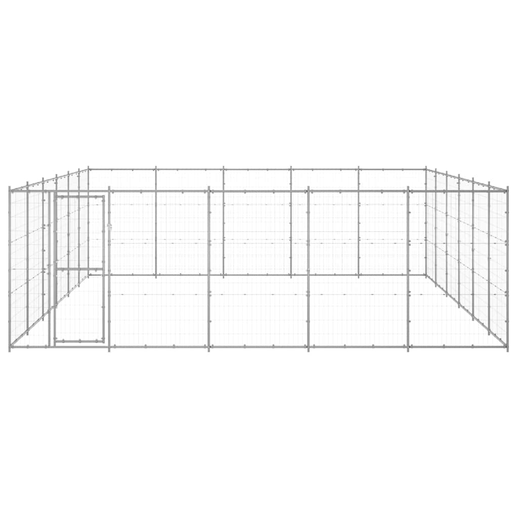 vidaXL Dog Kennel | Silver | Galvanised steel | 36.3 m² | Durable | Dog Kennel 2