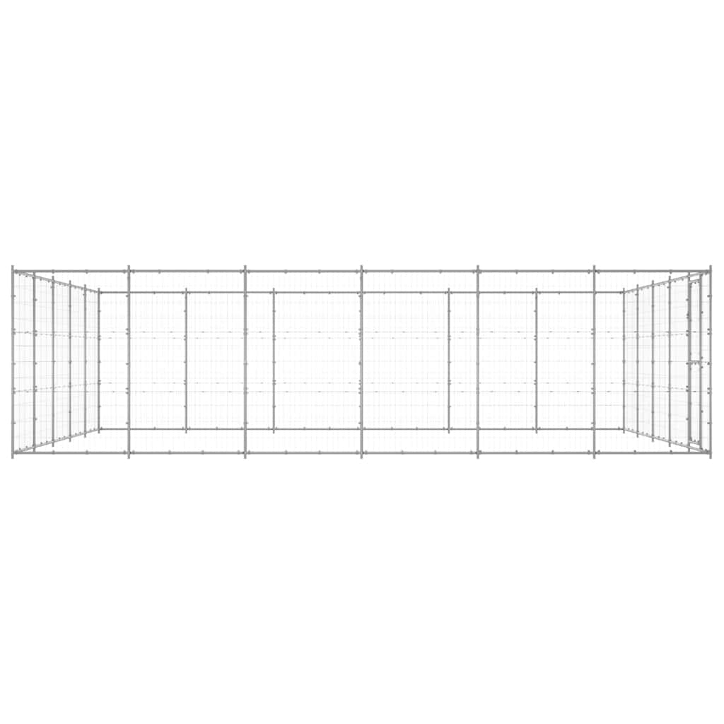vidaXL Dog Kennel | Silver | Galvanised steel | 36.3 m² | Durable | Dog Kennel 3