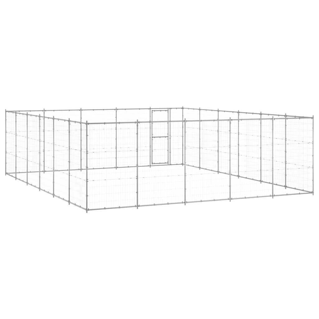 vidaXL Dog Kennel | Silver | Galvanised steel | 36.3 m² | Durable | Dog Kennel 4