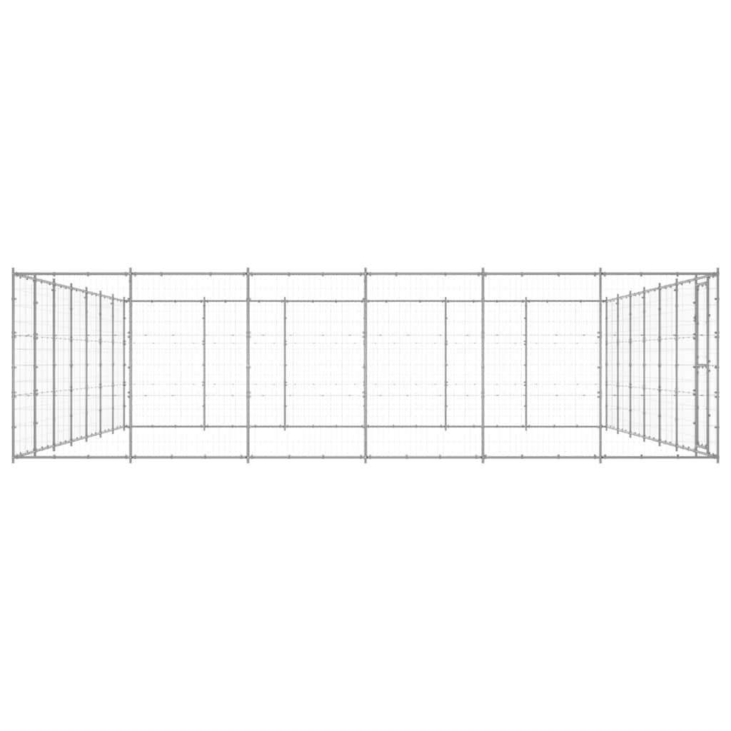 vidaXL Outdoor Dog Kennel Galvanised Steel 50,82 m² 3