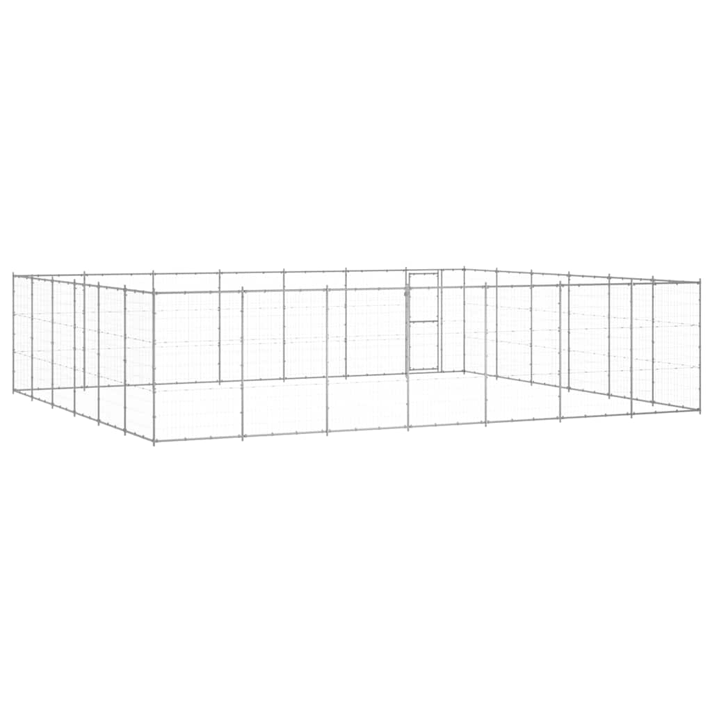 vidaXL Outdoor Dog Kennel Galvanised Steel 50,82 m² 4