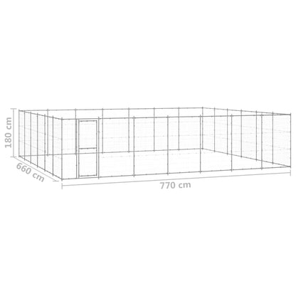 vidaXL Outdoor Dog Kennel Galvanised Steel 50,82 m² 6