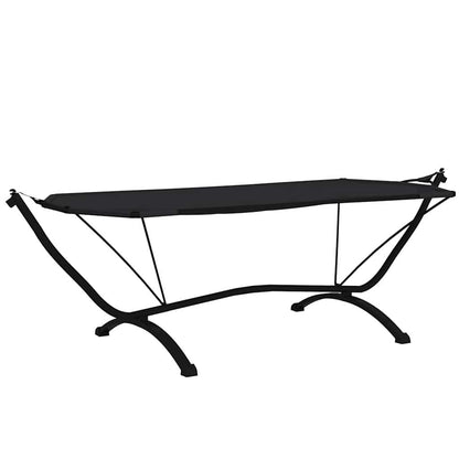 Outdoor Lounge Bed with Canopy Steel and Oxford Fabric Black