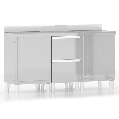 Commercial Kitchen Cabinets Stainless Steel Cabinets + cabinet with 2 drawers 3