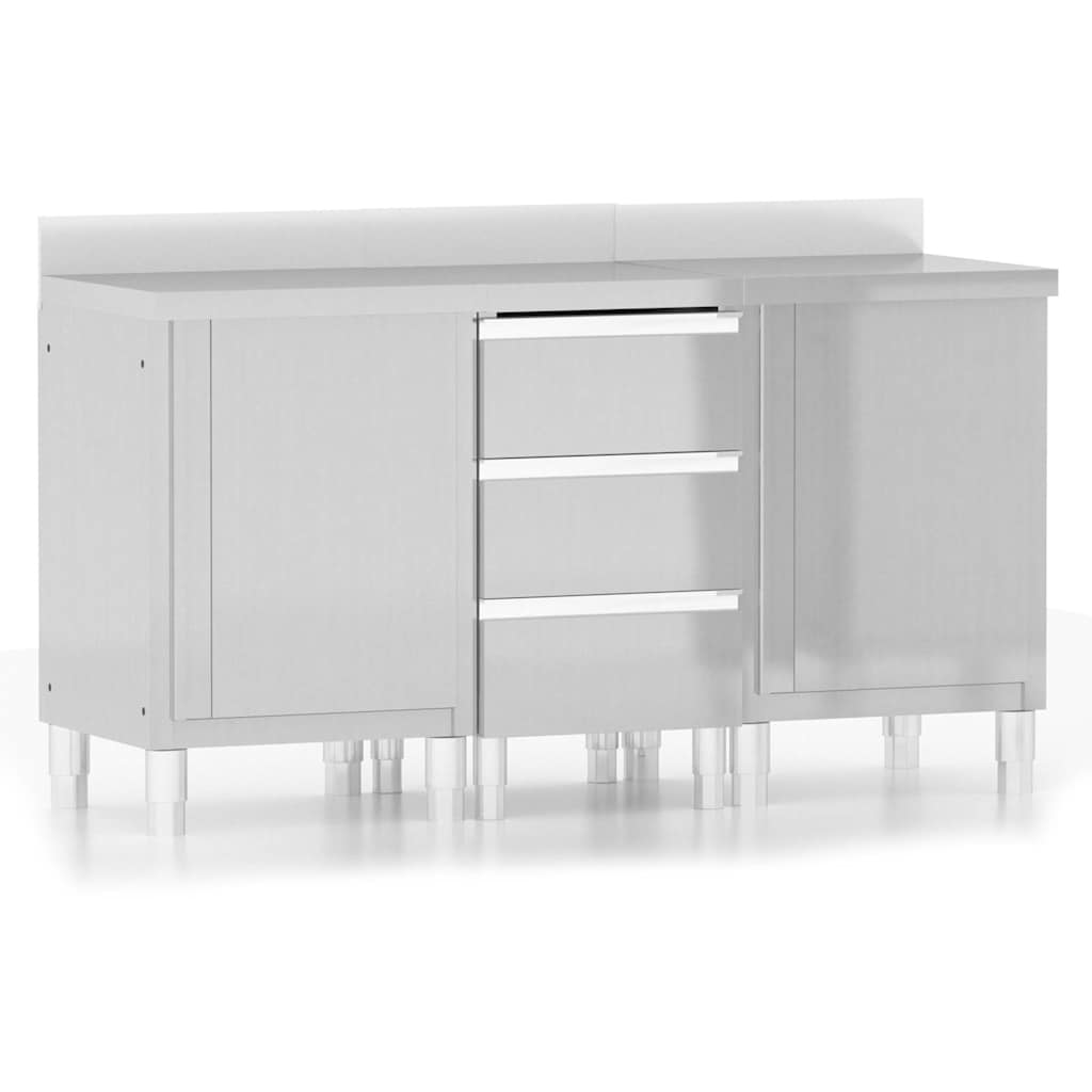 Commercial Kitchen Cabinets Stainless Steel Cabinets + cabinet with 3 drawers 3