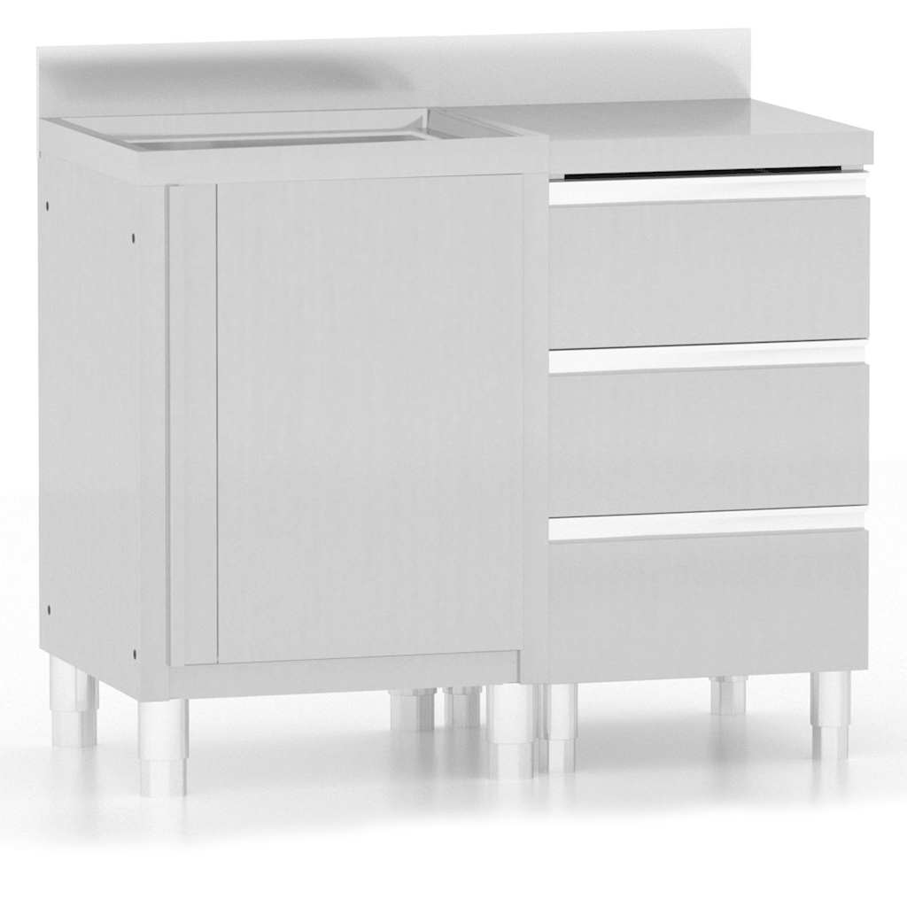vidaXL Commercial Kitchen Cabinets 2 pcs Stainless Steel 2