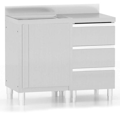 vidaXL Commercial Kitchen Cabinets 2 pcs Stainless Steel 2