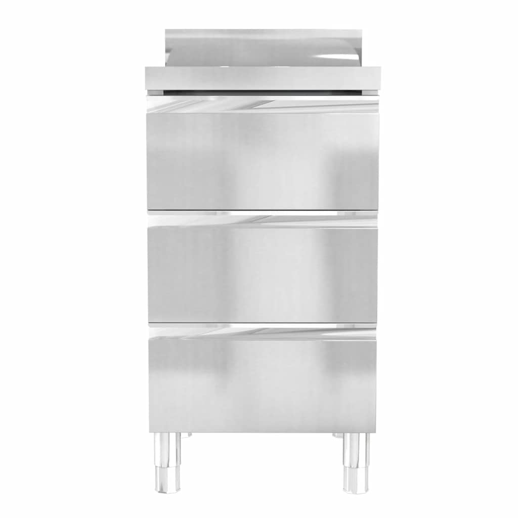vidaXL Commercial Kitchen Cabinets 2 pcs Stainless Steel 3