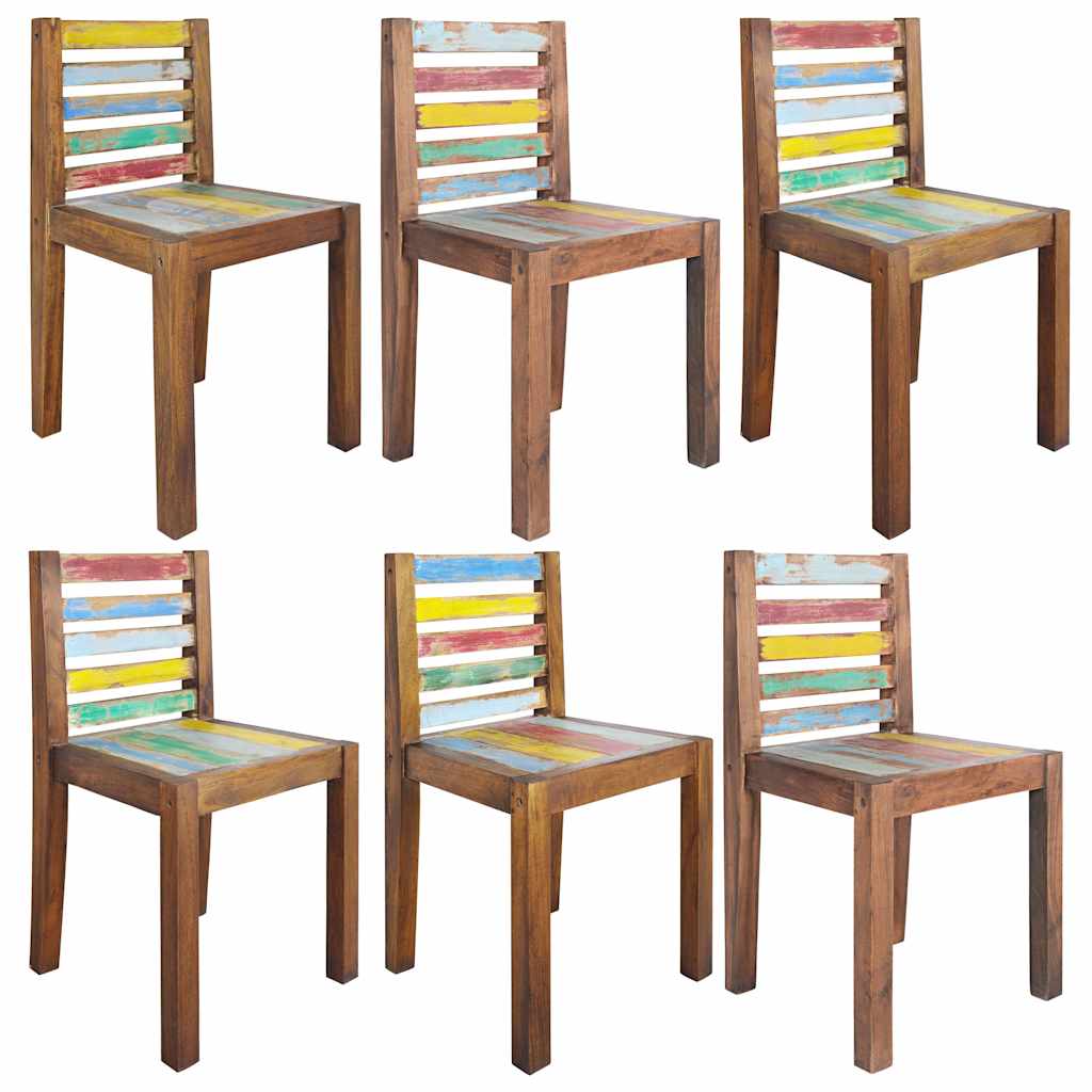 vidaXL Dining Chairs 6 pcs Solid Reclaimed Wood 1