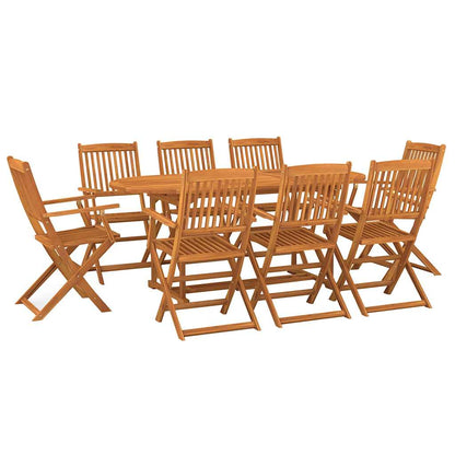 vidaXL Dining Set | Natural Wood | Solid Acacia wood | Large | Foldable 2