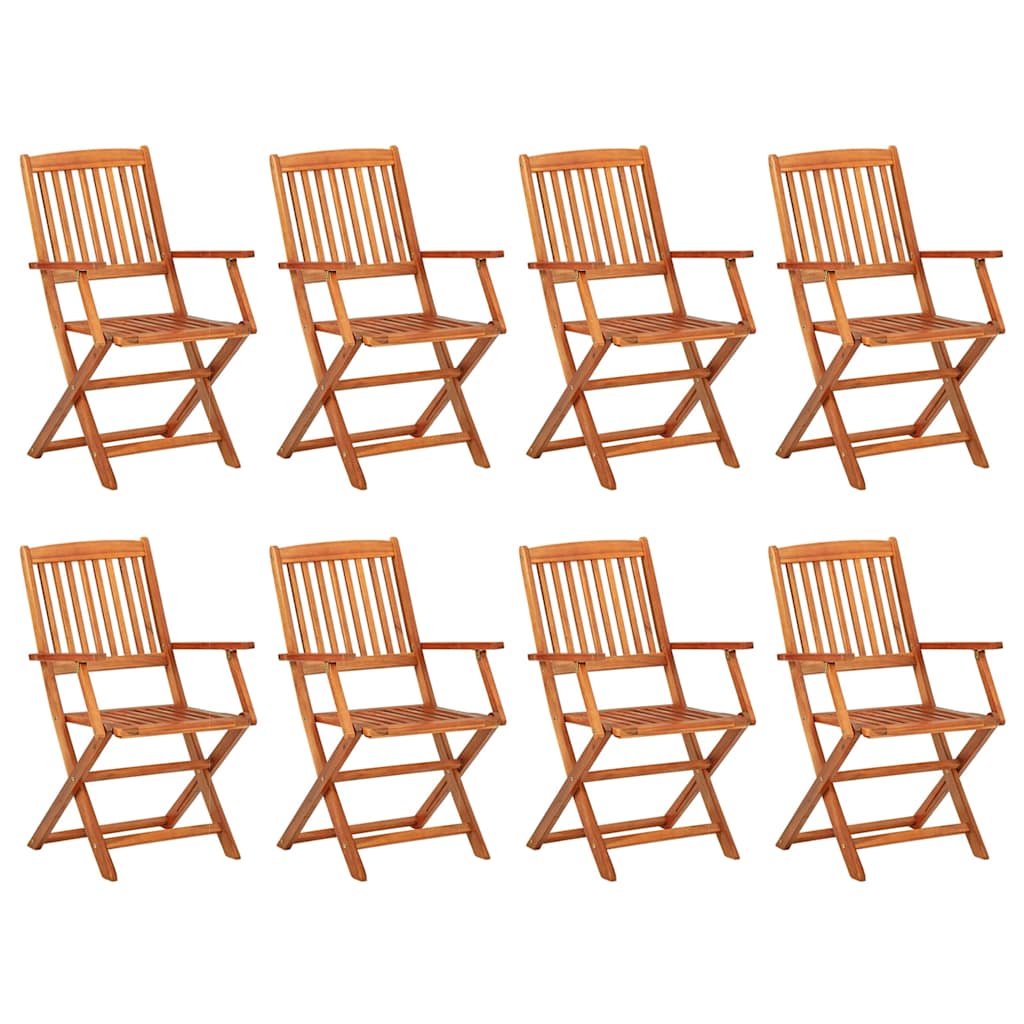 vidaXL Dining Set | Natural Wood | Solid Acacia wood | Large | Foldable 3