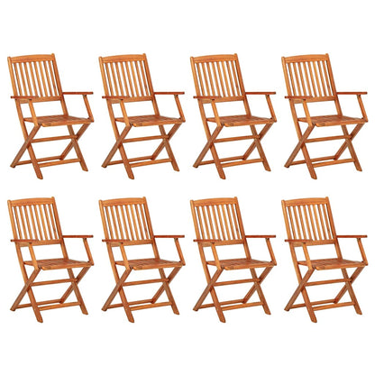 vidaXL Dining Set | Natural Wood | Solid Acacia wood | Large | Foldable 3