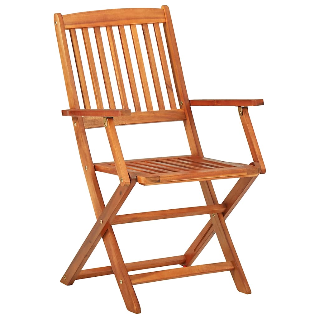 vidaXL Dining Set | Natural Wood | Solid Acacia wood | Large | Foldable 4